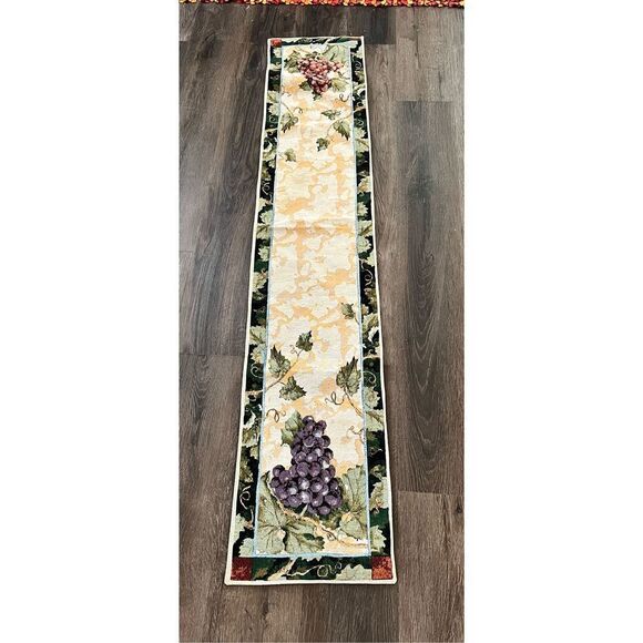 Scene Weaver Wine Grapes Vino Table Runner tapestry USA made - Picture 1 of 6